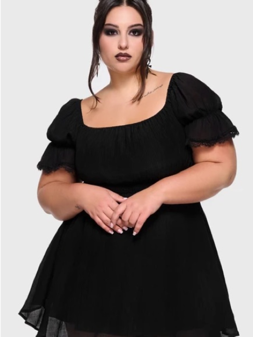 Killstar Black Puff Sleeve Mini Dress